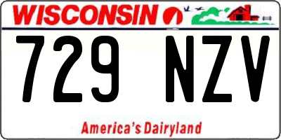 WI license plate 729NZV