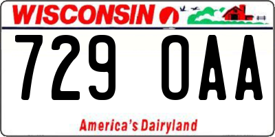 WI license plate 729OAA