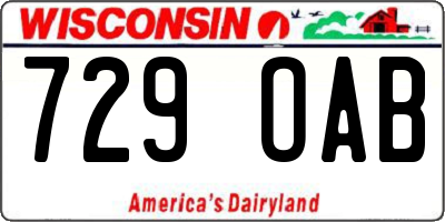 WI license plate 729OAB