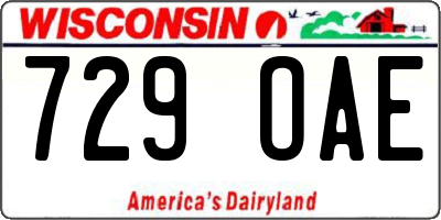 WI license plate 729OAE