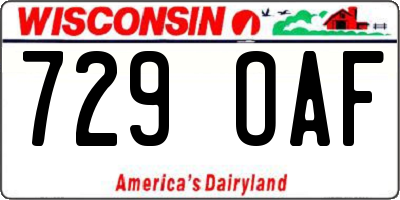 WI license plate 729OAF