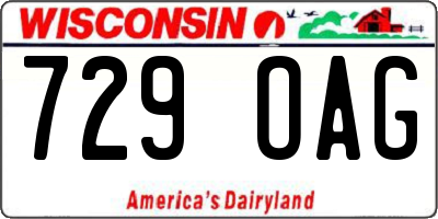 WI license plate 729OAG