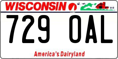 WI license plate 729OAL