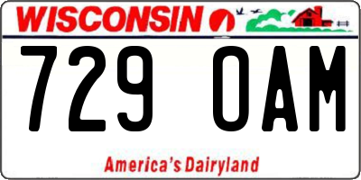 WI license plate 729OAM