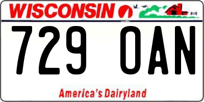 WI license plate 729OAN
