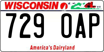 WI license plate 729OAP