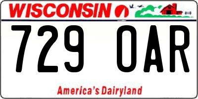 WI license plate 729OAR