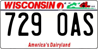 WI license plate 729OAS