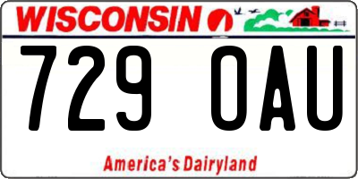 WI license plate 729OAU