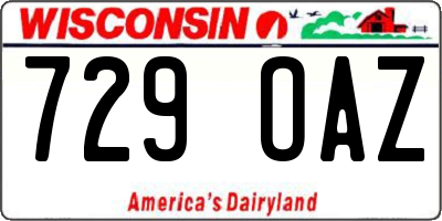 WI license plate 729OAZ