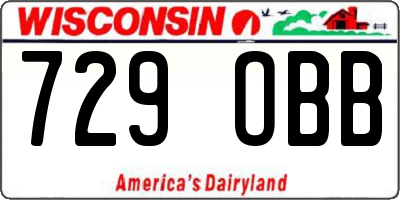 WI license plate 729OBB