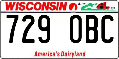 WI license plate 729OBC