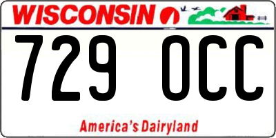 WI license plate 729OCC