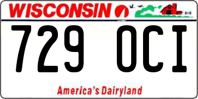 WI license plate 729OCI