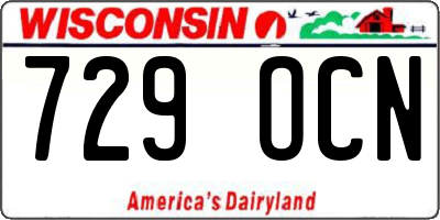 WI license plate 729OCN