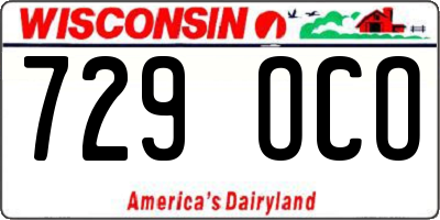 WI license plate 729OCO
