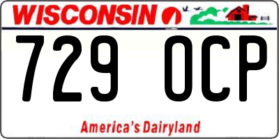 WI license plate 729OCP