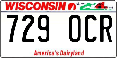 WI license plate 729OCR