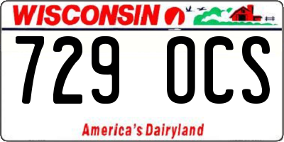 WI license plate 729OCS