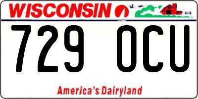 WI license plate 729OCU