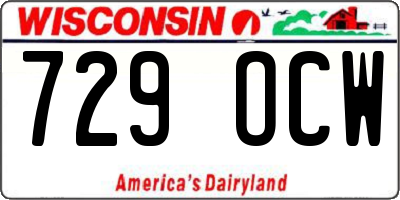 WI license plate 729OCW