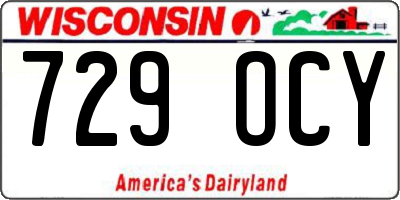 WI license plate 729OCY