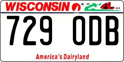 WI license plate 729ODB