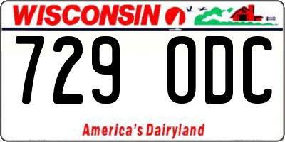 WI license plate 729ODC