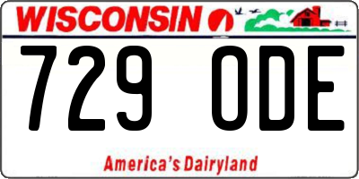 WI license plate 729ODE