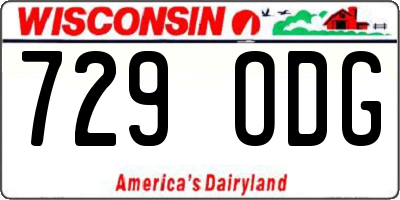 WI license plate 729ODG