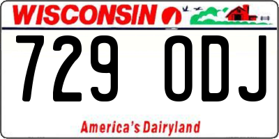WI license plate 729ODJ