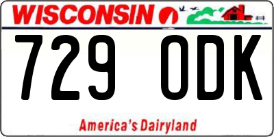 WI license plate 729ODK