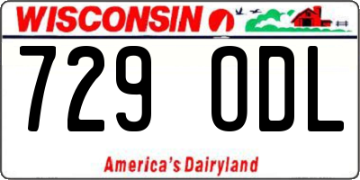 WI license plate 729ODL