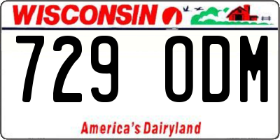 WI license plate 729ODM