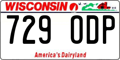 WI license plate 729ODP