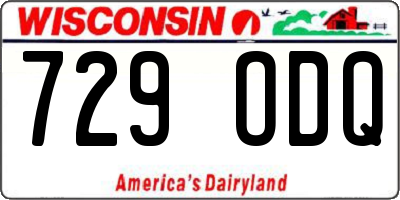 WI license plate 729ODQ
