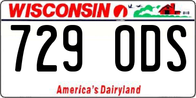WI license plate 729ODS