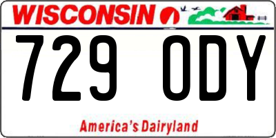 WI license plate 729ODY