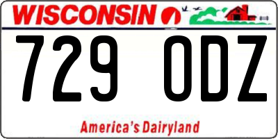 WI license plate 729ODZ