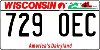 WI license plate 729OEC