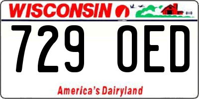 WI license plate 729OED