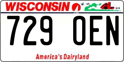 WI license plate 729OEN