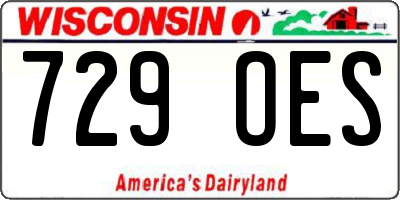 WI license plate 729OES