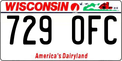 WI license plate 729OFC