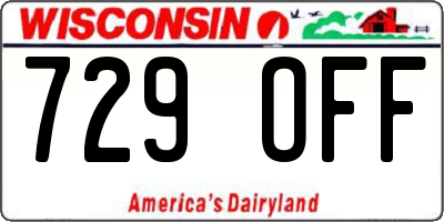 WI license plate 729OFF