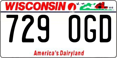 WI license plate 729OGD