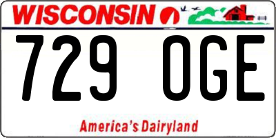 WI license plate 729OGE