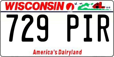 WI license plate 729PIR