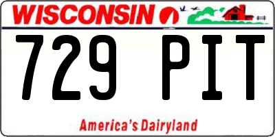 WI license plate 729PIT
