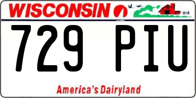 WI license plate 729PIU